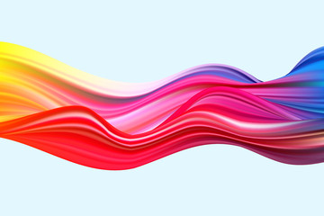  Horizontal colored lines of an abstract modern wave on a white background.