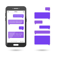 Message bubbles set for chat, messaging. Smartphone template