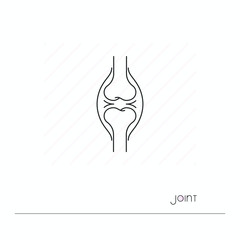 Joint icon isolated. Single thin line symbol of joint. Human body anatomy outline pictogram. 