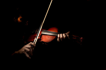 violin on black background
