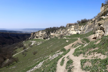 Fototapeta na wymiar Landscape of Chufut-Kale fortress