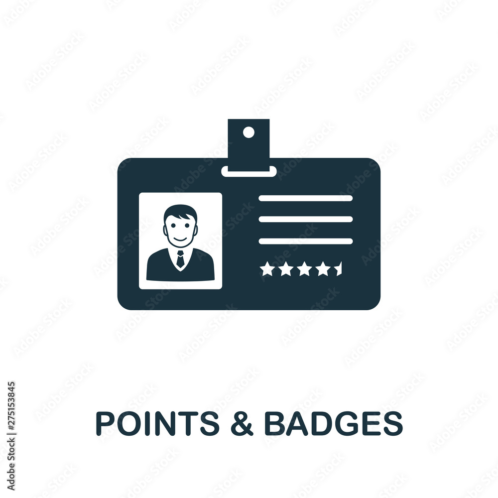 Poster points and badges vector icon symbol. creative sign from gamification icons collection. filled flat 