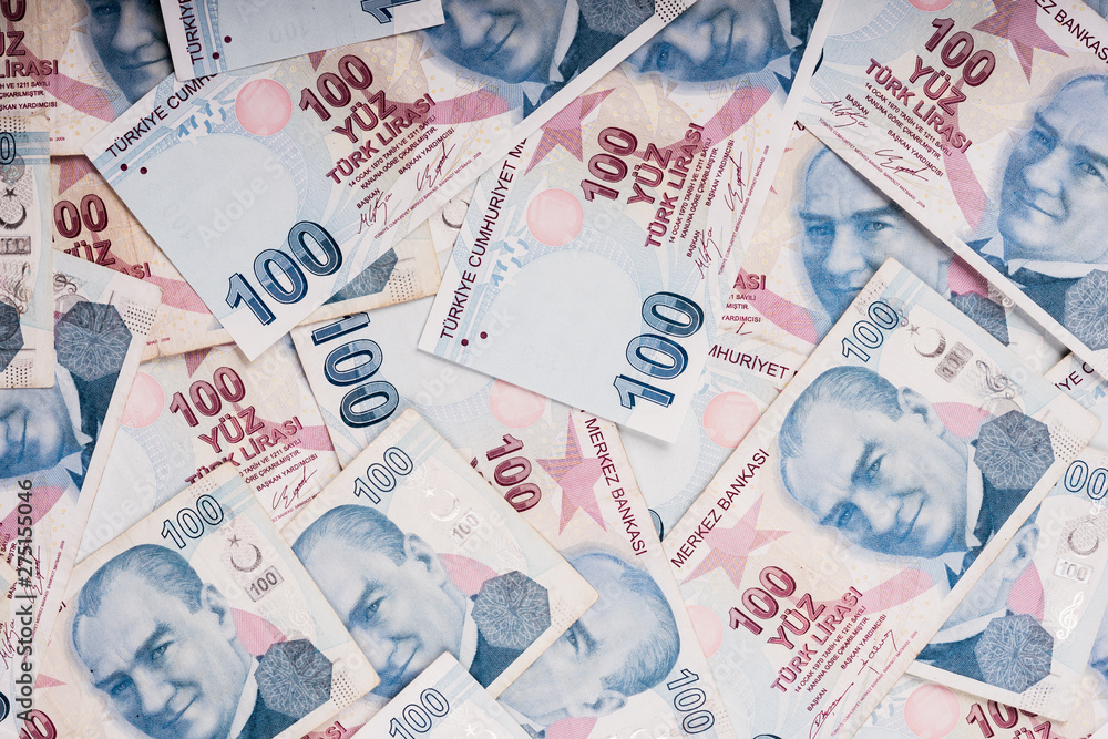 Wall mural  100 turkish lira banknote