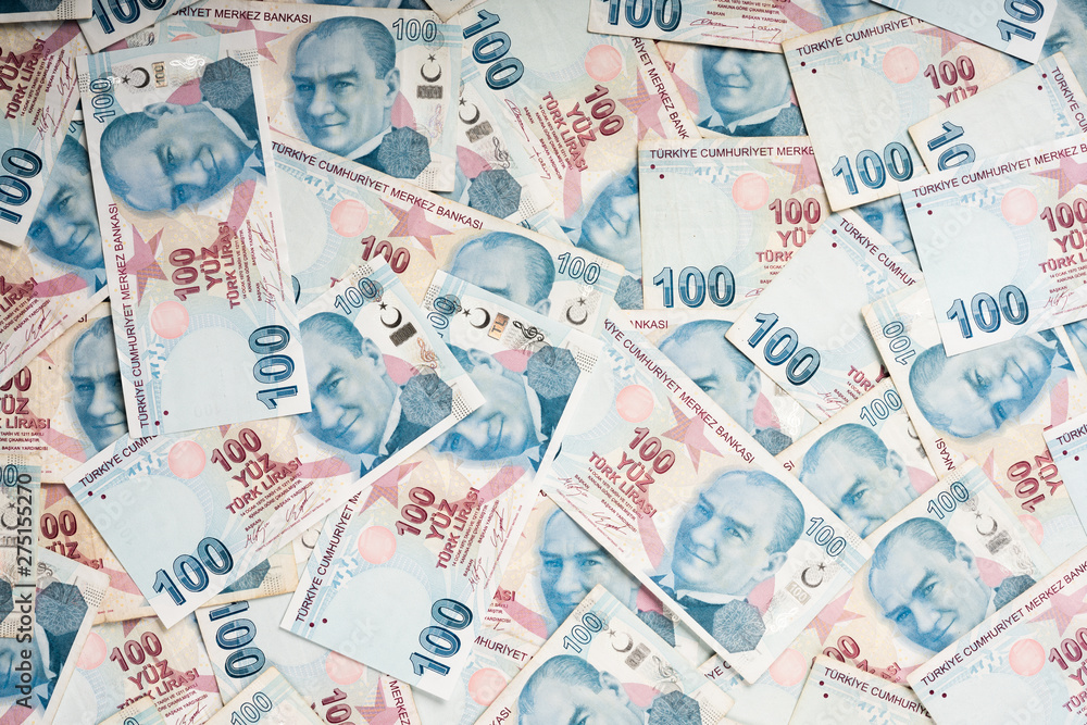 Wall mural  100 turkish lira banknote