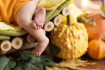 The steps of a newborn baby 