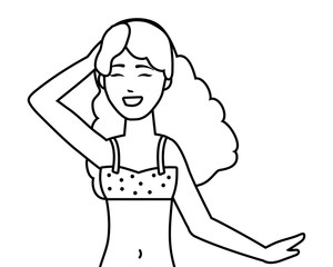 Woman avatar in underwear design