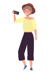 woman taking a selfie design