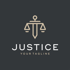 Justice logo design concept. Universal law firm logo.