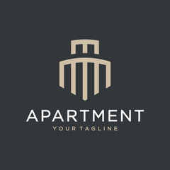 Naklejka premium Apartment logo design concept. Universal apartment logo.