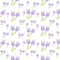 Fototapeta na wymiar Seamless vector background with tulips blue