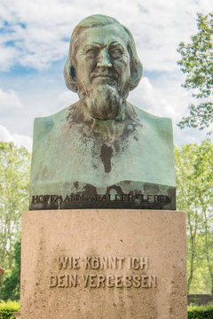 August Heinrich Hoffmann von Fallersleben Bust Castle and Monastery Corvey (Kloster Corvey) UNESCO world heritage (Weltkulturerbe) H&ouml;xter North Rhine-Westphalia