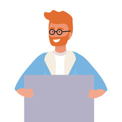 Avatar man with board design