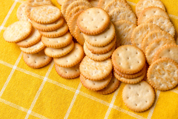  a lot of crackers on the table