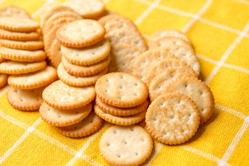  a lot of crackers on the table