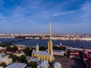 saint petersburg peter and paul fortress aerial view