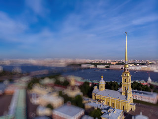 saint petersburg peter and paul fortress aerial view