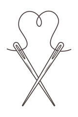 Isolated tailor shop needle design