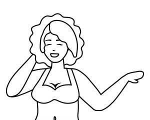 Woman avatar in underwear design