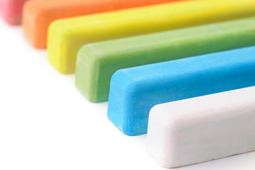 Close up of colorful chalk sticks