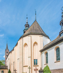 Fototapeta na wymiar Westwork (Westwerk) Monastery Corvey (Kloster Corvey ) UNESCO world heritage (Weltkulturerbe) Höxter North Rhine-Westphalia Germany