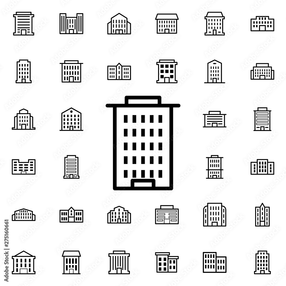 Poster residential building icon. universal set of buildings for website design and development, app develo