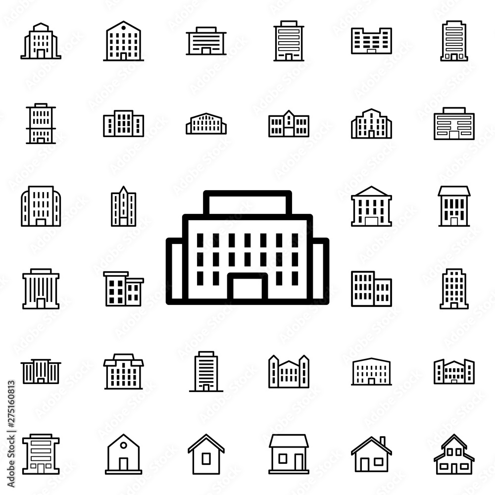 Aufkleber public institution icon. universal set of buildings for website design and development, app developm
