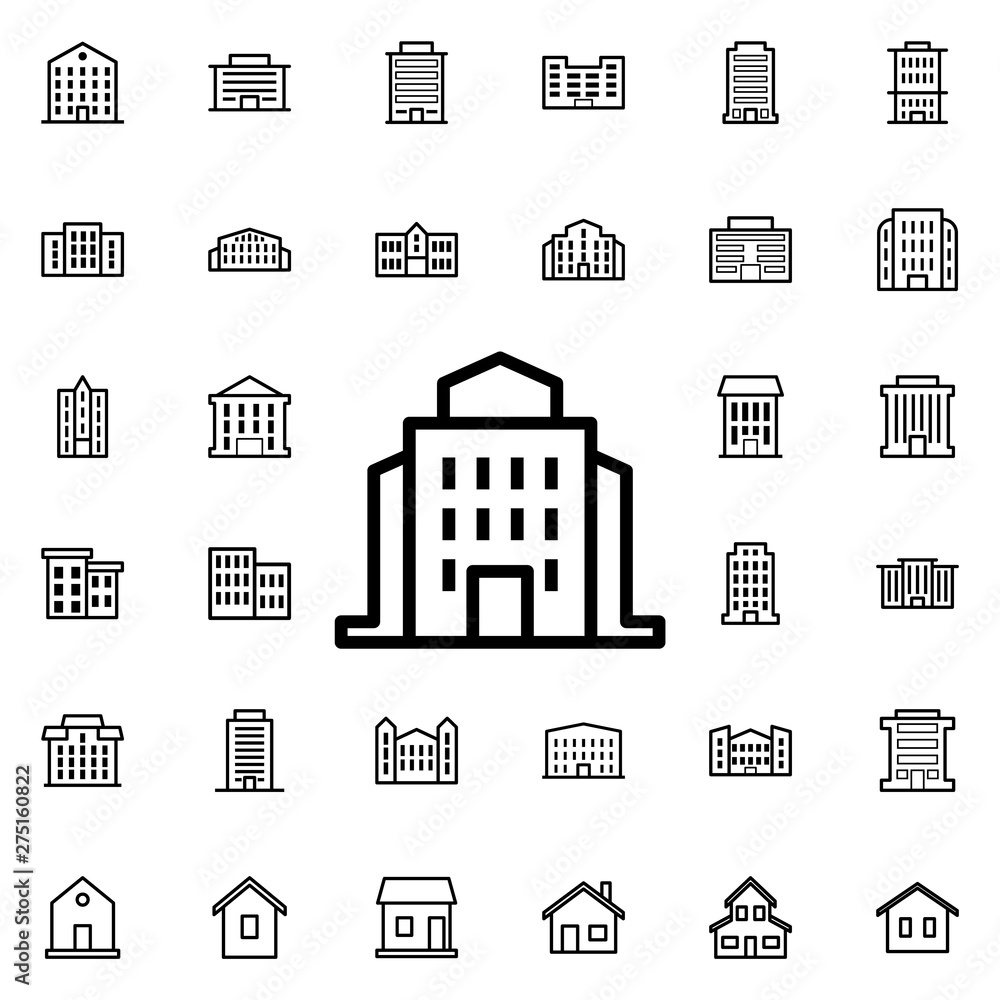 Poster public institution icon. universal set of buildings for website design and development, app developm