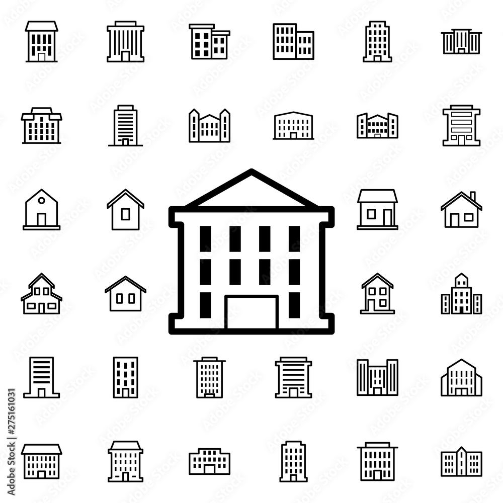 Poster building icon. universal set of buildings for website design and development, app development
