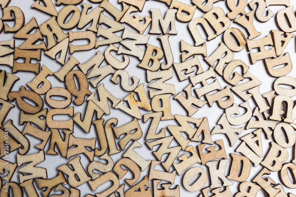 Fototapete top view of letters of the alphabet - background from the letters of the alphabet.