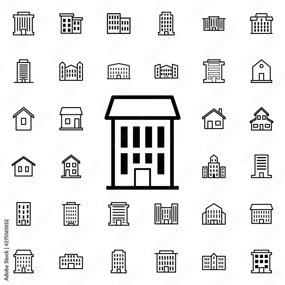 Poster residential complex icon. universal set of buildings for website design and development, app develop