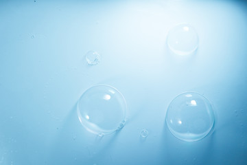 Beautiful abstract close up color blue and white soap bubbles background and wallpaper
