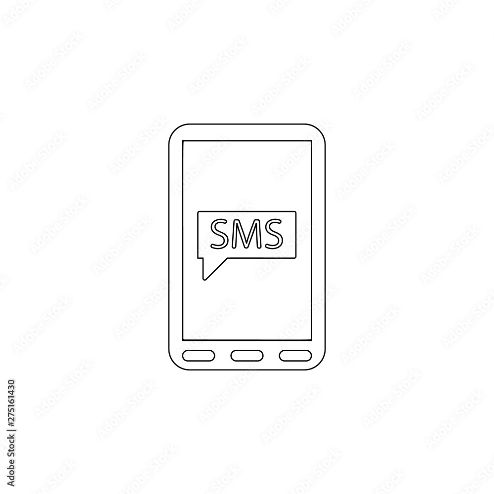 Aufkleber message on the smart phone icon. element of web for mobile concept and web apps icon. outline, thin 