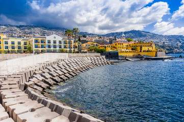 View of old castle Fortaleza de Sao Tiago. Funchal, Madeira