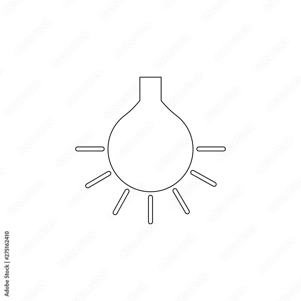 Aufkleber a burning light bulb icon. element of web for mobile concept and web apps icon. outline, thin line i