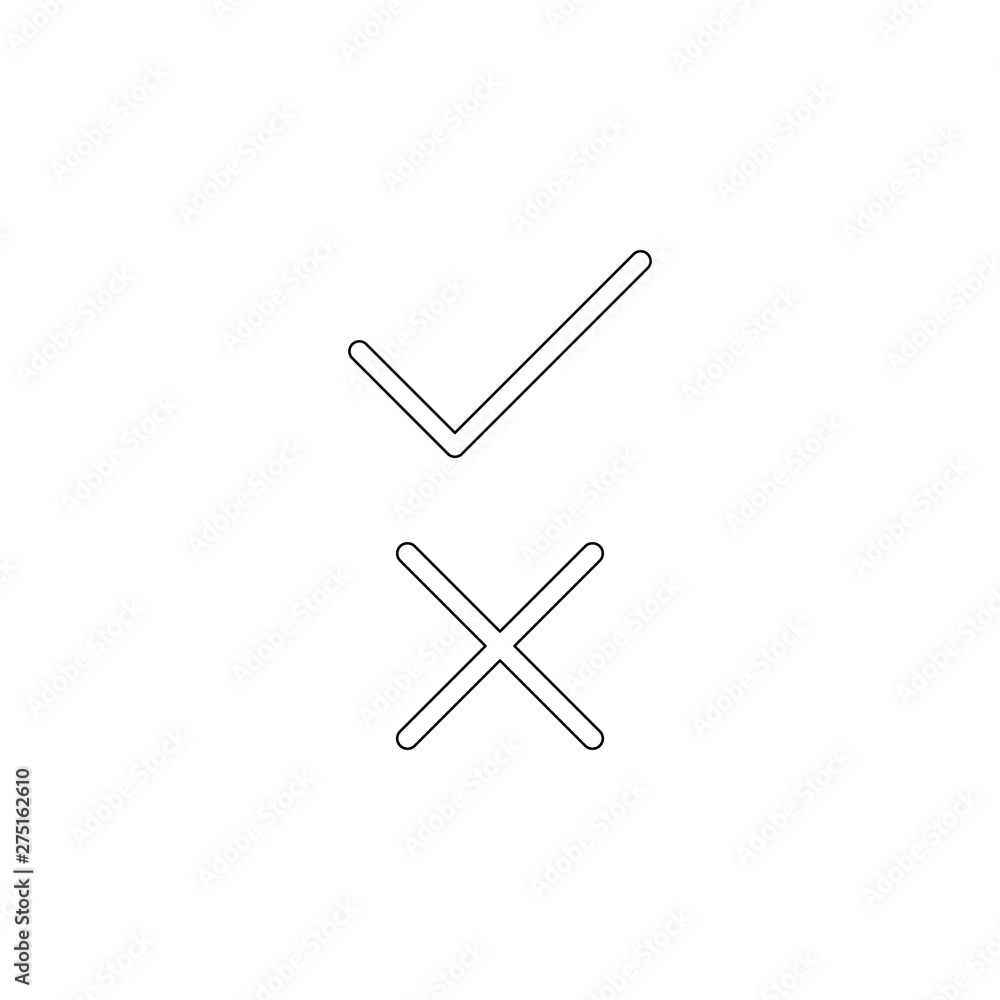 Poster the sign is accepted and denied icon. element of web for mobile concept and web apps icon. outline, 