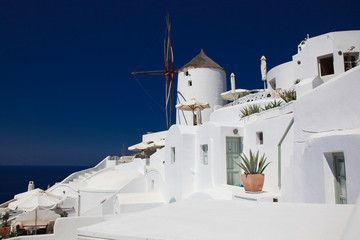 Fototapeta na wymiar traditional white houses in Santorini, Cyclades islands Greece - amazing travel destination