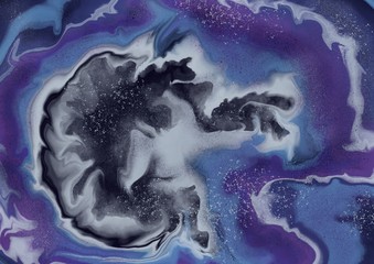 Abstract  purple fluid painting 