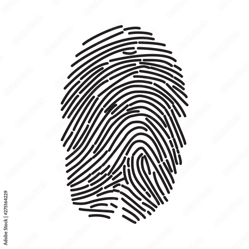 Poster fingerprint icon isolated on white background. finger print flat scan. id app icon. fingerprint scan