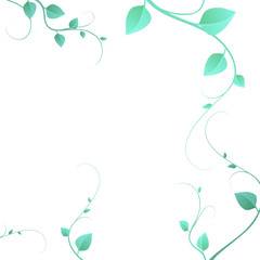 The twigs are green. Abstract art. Vector. Stylish picture with branches.