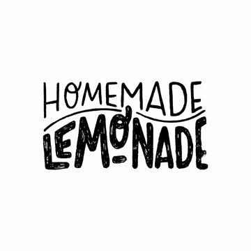 Homemade Lemonade hand lettering inscription
