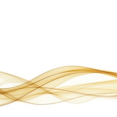 Abstract gold wavy on white background with golden color smooth curves wave lines for luxury background. eps 10