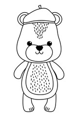 Bear cartoon with hat design
