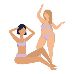 Women avatars in underwear design