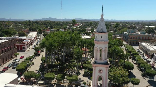 Aerial Drone View of El Fuerte Town, Sinaloa, Mexico