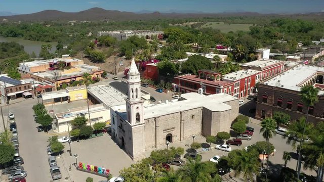 Aerial Drone View of El Fuerte Town, Sinaloa, Mexico