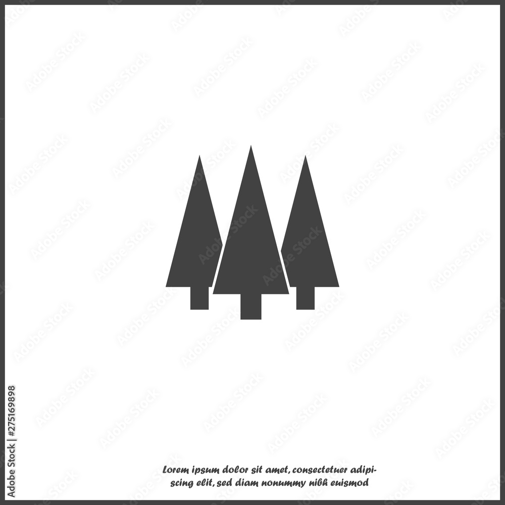 Poster vector image of christmas tree. flat image fir-tree on white isolated background.