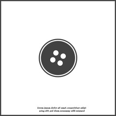 Vector button for clothes on white isolated background.