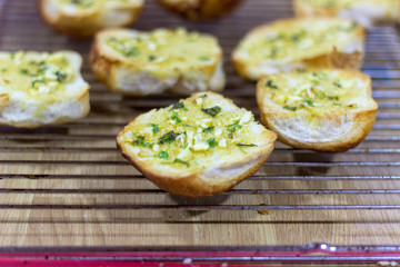 Tasty homemade garlic bread from the oven