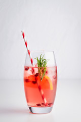 Cocktail Ice Drink with Straw