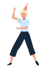 Fototapeta premium Woman cartoon with party hat design